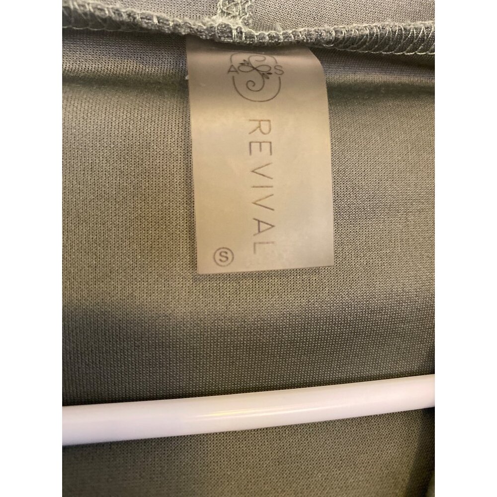 As Revival Olive Green Women's Hoodie With Kangaroo Pocket Size S Oversized - Picture 3 of 5